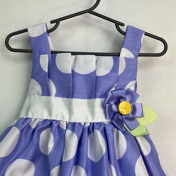 Rare Editions Purple and White polka dot Party Dress - Picture 2 of 11